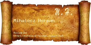 Mihalecz Herman névjegykártya