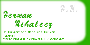 herman mihalecz business card